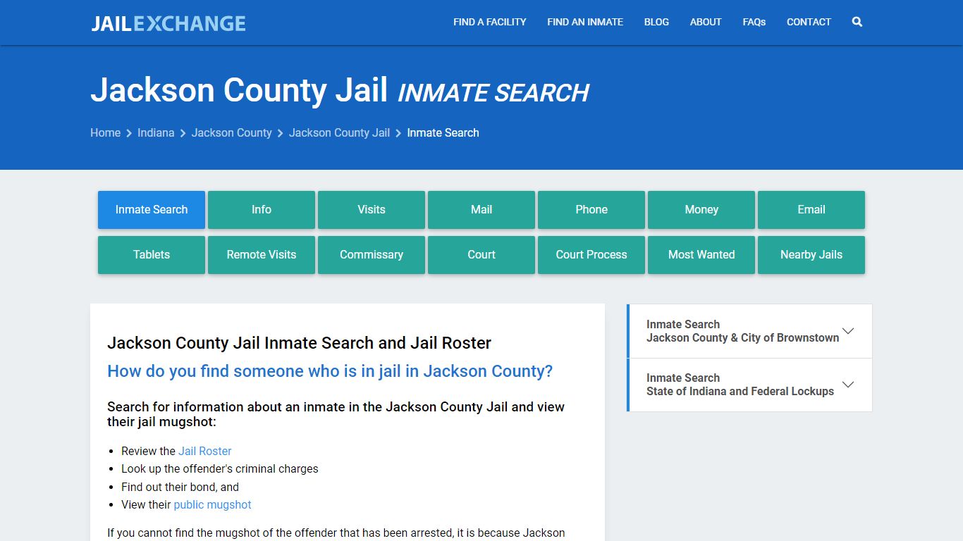 Inmate Search: Roster & Mugshots - Jackson County Jail, IN - Jail Exchange